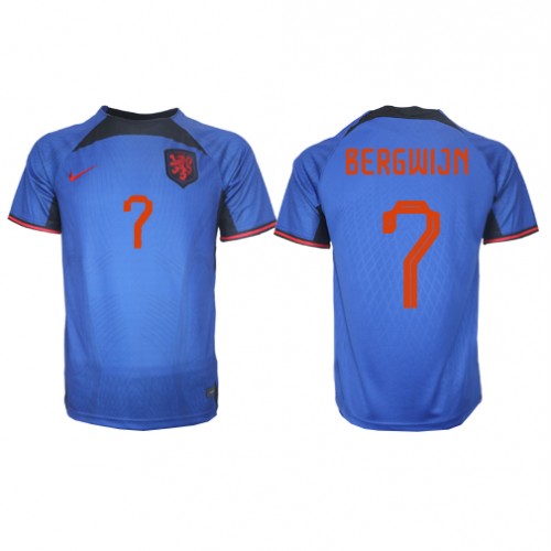 Fotballdrakt Herre Nederland Steven Bergwijn #7 Bortedrakt VM 2022 Kortermet
